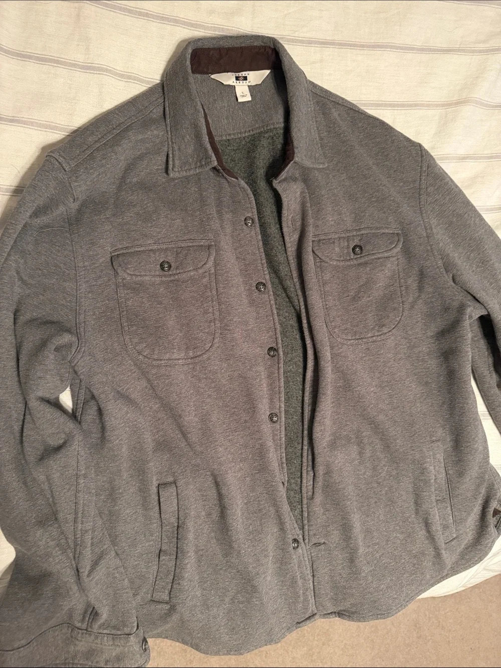 Joseph Abboud- Men's Gray Button-Front Jacket Shirt